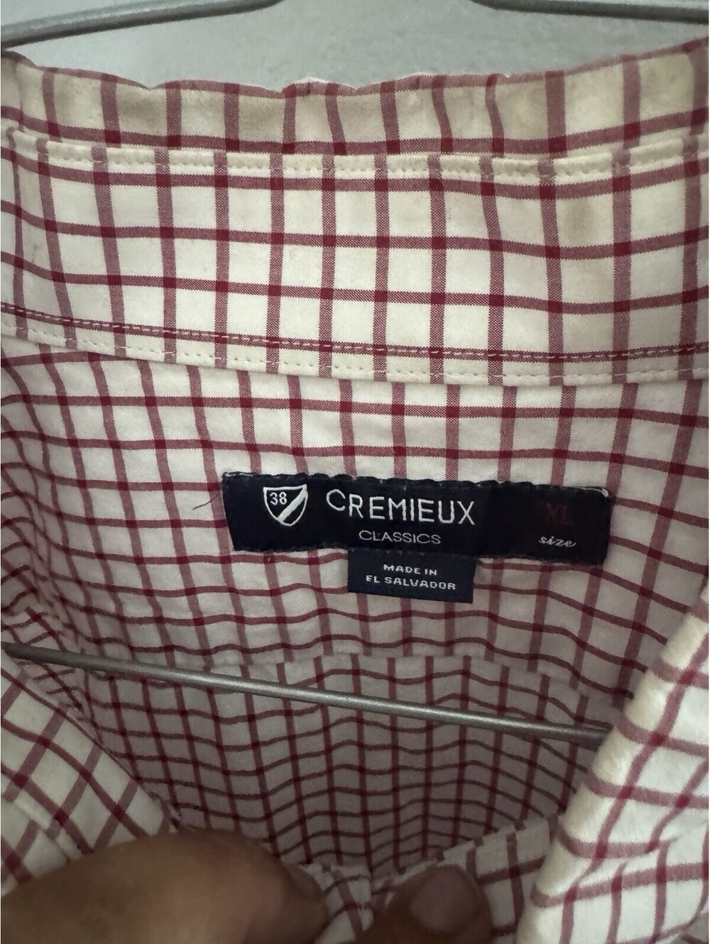 Cremieux Classics Shirt Mens XL Red White Tattersall Check Long Sleeve Button Up - Picture 2 of 3